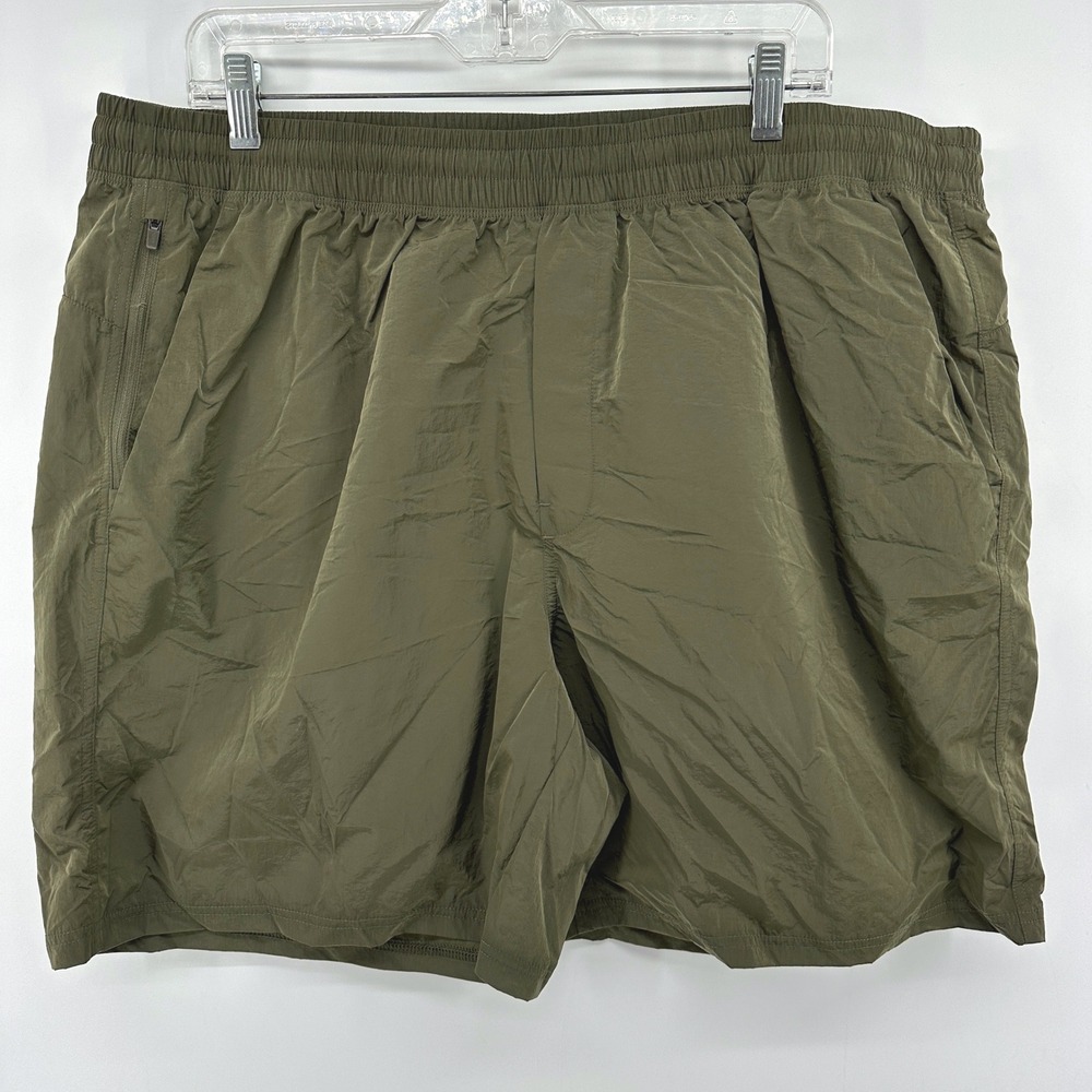 VRST Mens XXL 7" All-In Unlined Short Olive Green Shine Water Repellent 933